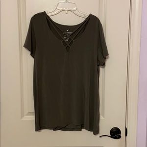 AMERICAN EAGLE OLIVE TOP